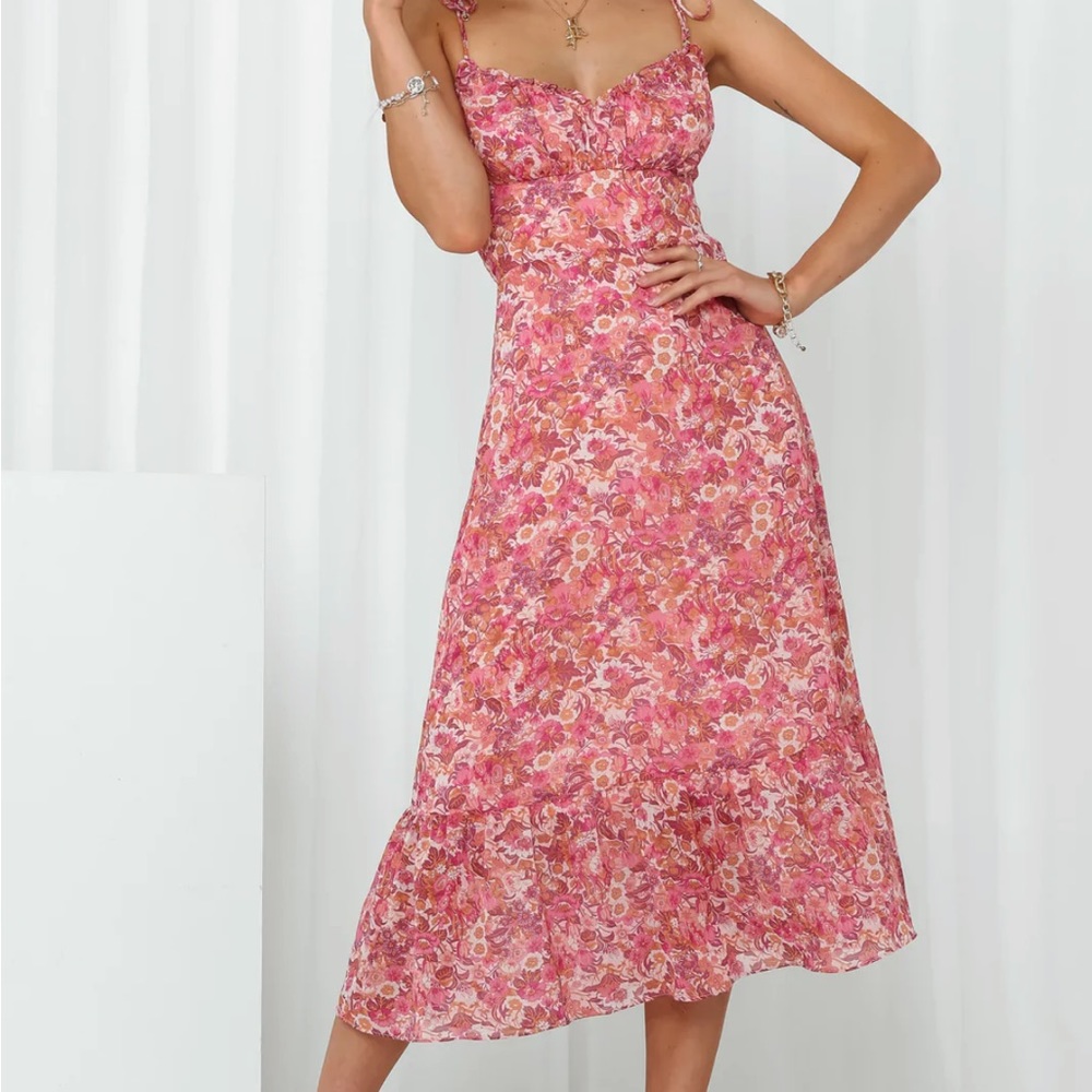 Hello Molly Kaitlyn Pink Midi